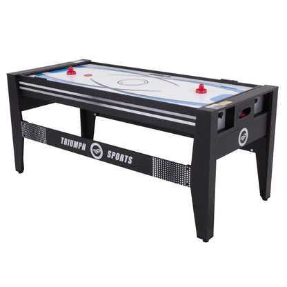 72" 4-in-1 Swivel Game Table with Air Hockey, Table Tennis, Pool, and Launch Football