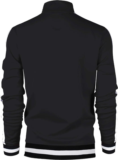 Men's Slim Fit Track Jacket - Urban Hip Hop Streetwear with Side Taping