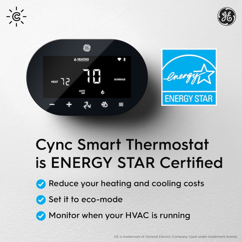 Black Smart Thermostat with Wi-Fi Connectivity and Smart Home Compatibility