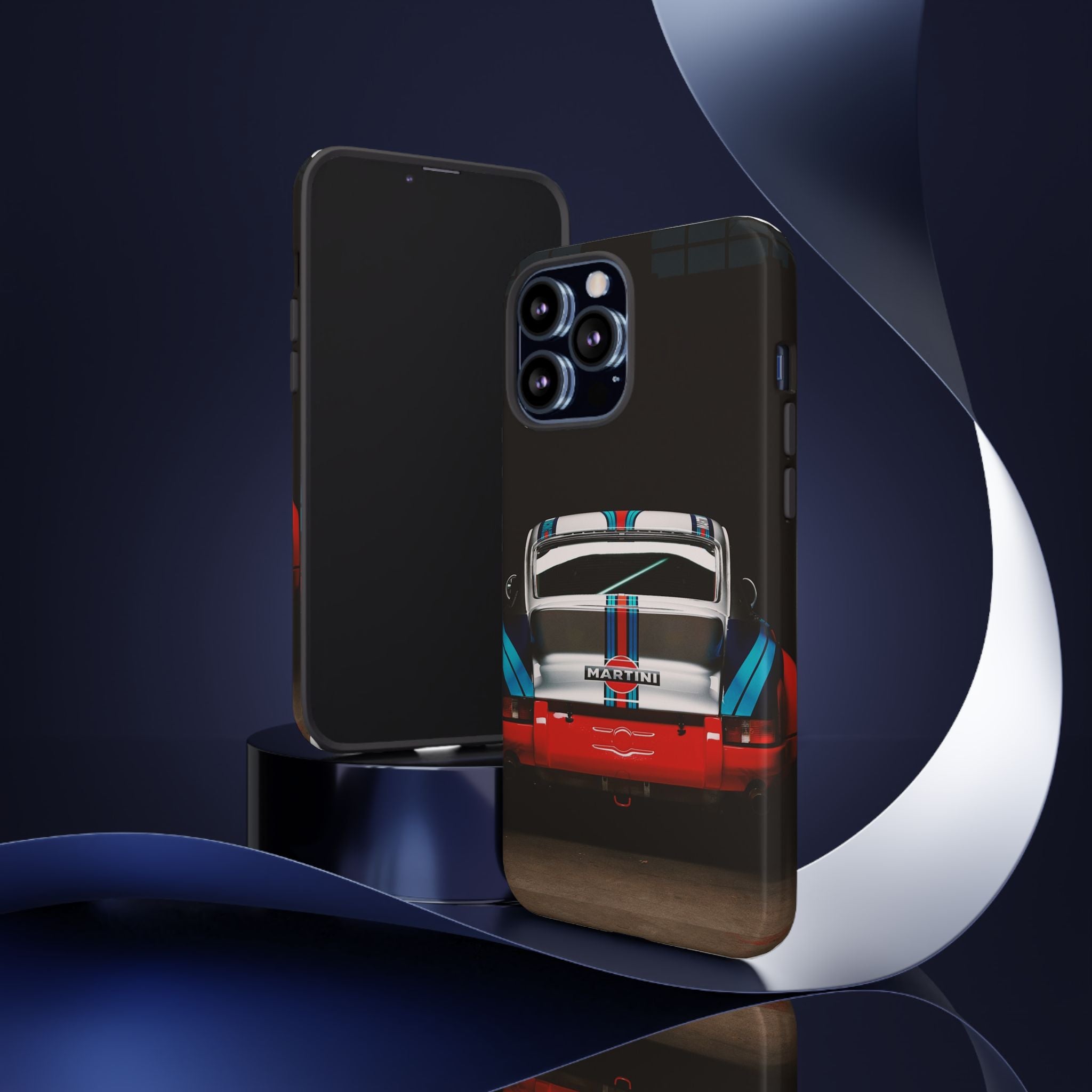 Classic Racecar Tough Phone Case — Retro Striped Vintage Sports Car Design