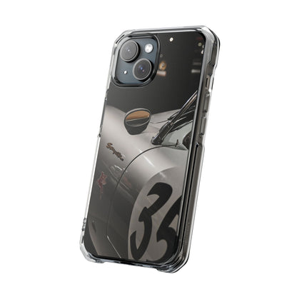 Clear Magnetic Impact Phone Case – Vintage Racing #35 Design