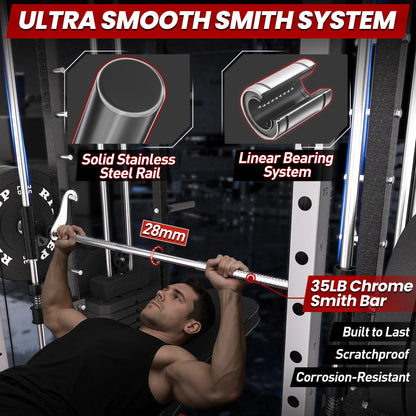 PMAX 5600 Home Gym Smith Machine with Integrated Weight System
