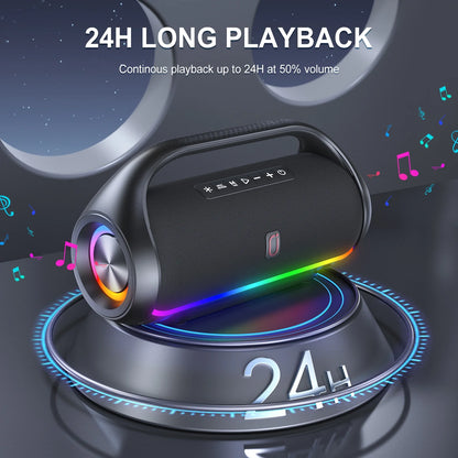 Waterproof Bluetooth Speaker with RGB Lights – Ideal for Pool & Beach Parties