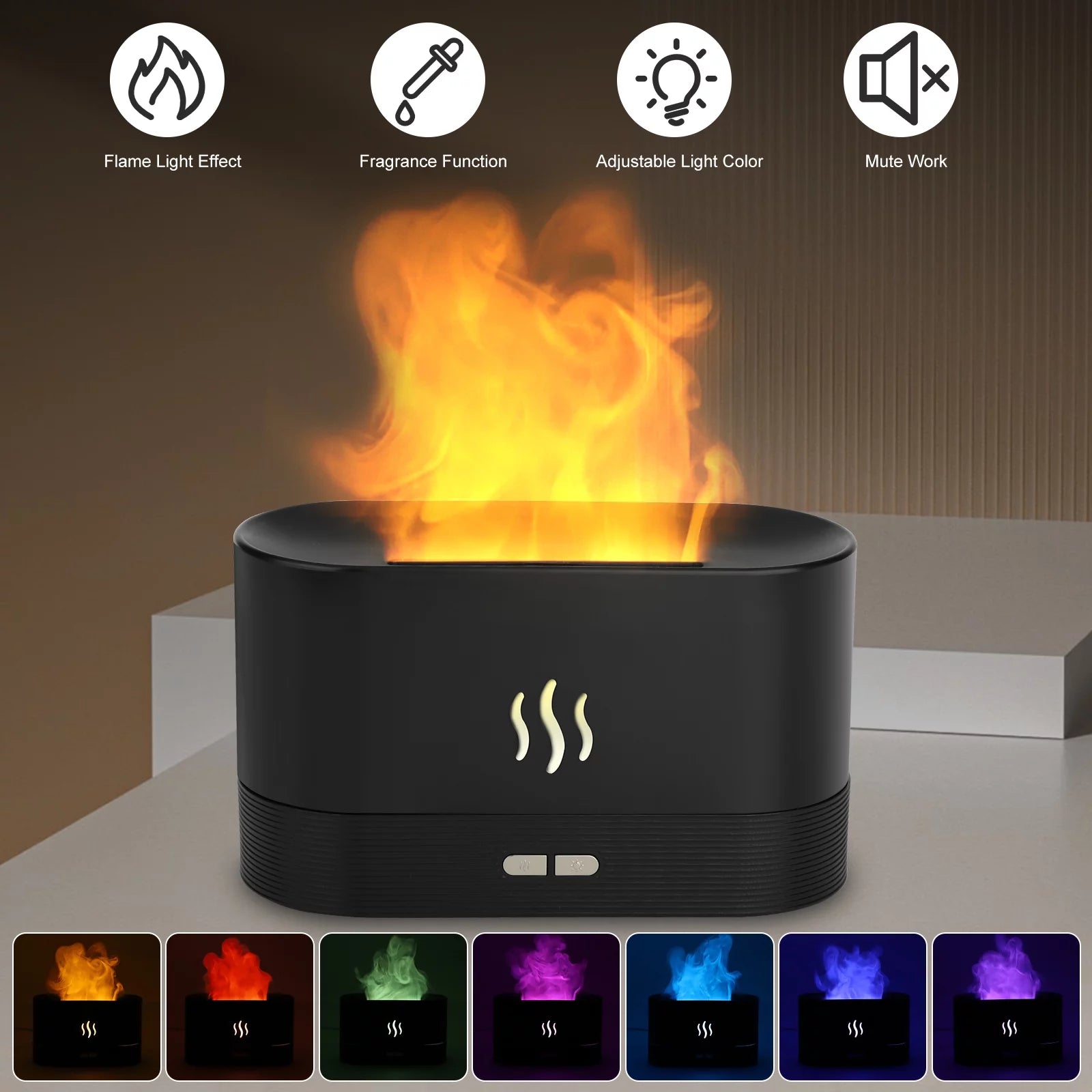 180ml Essential Oil Diffuser with 7-Color LED Light & Humidifier for Office & Home