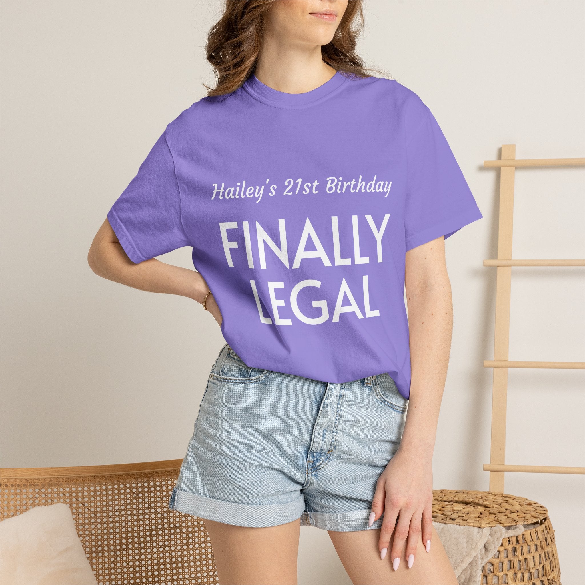 Finally Legal 21st Birthday T-Shirt — Personalized "Hailey's 21st Birthday" Design