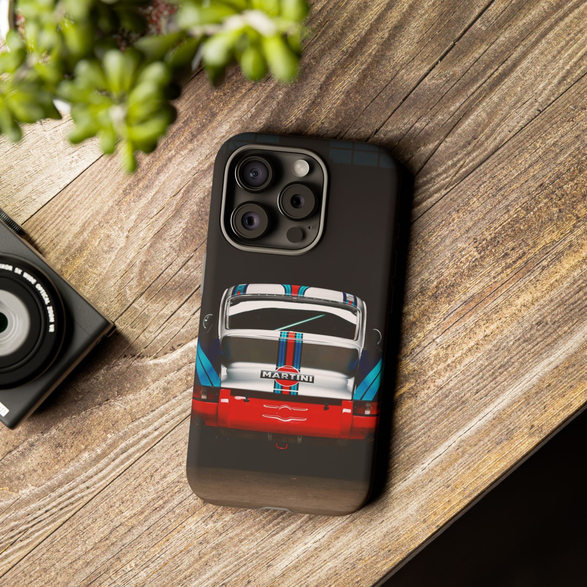 Classic Racecar Tough Phone Case — Retro Striped Vintage Sports Car Design