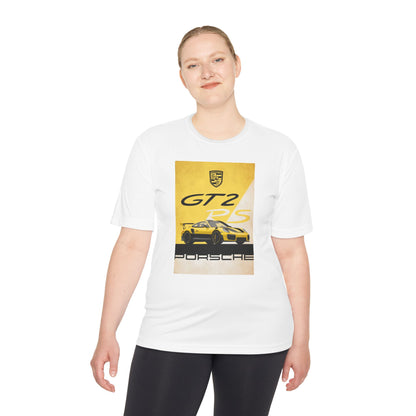 Porsche GT2 Racing Tee — Vintage Yellow GT2 Sport Car Graphic Shirt