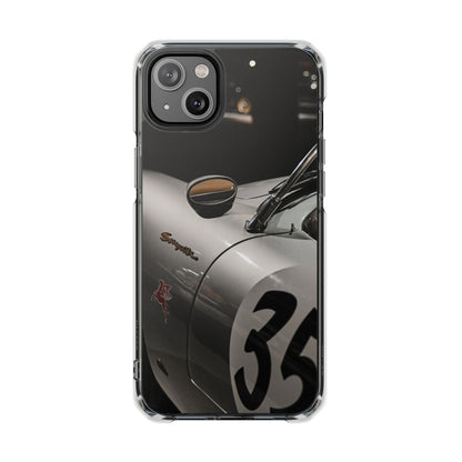 Clear Magnetic Impact Phone Case – Vintage Racing #35 Design