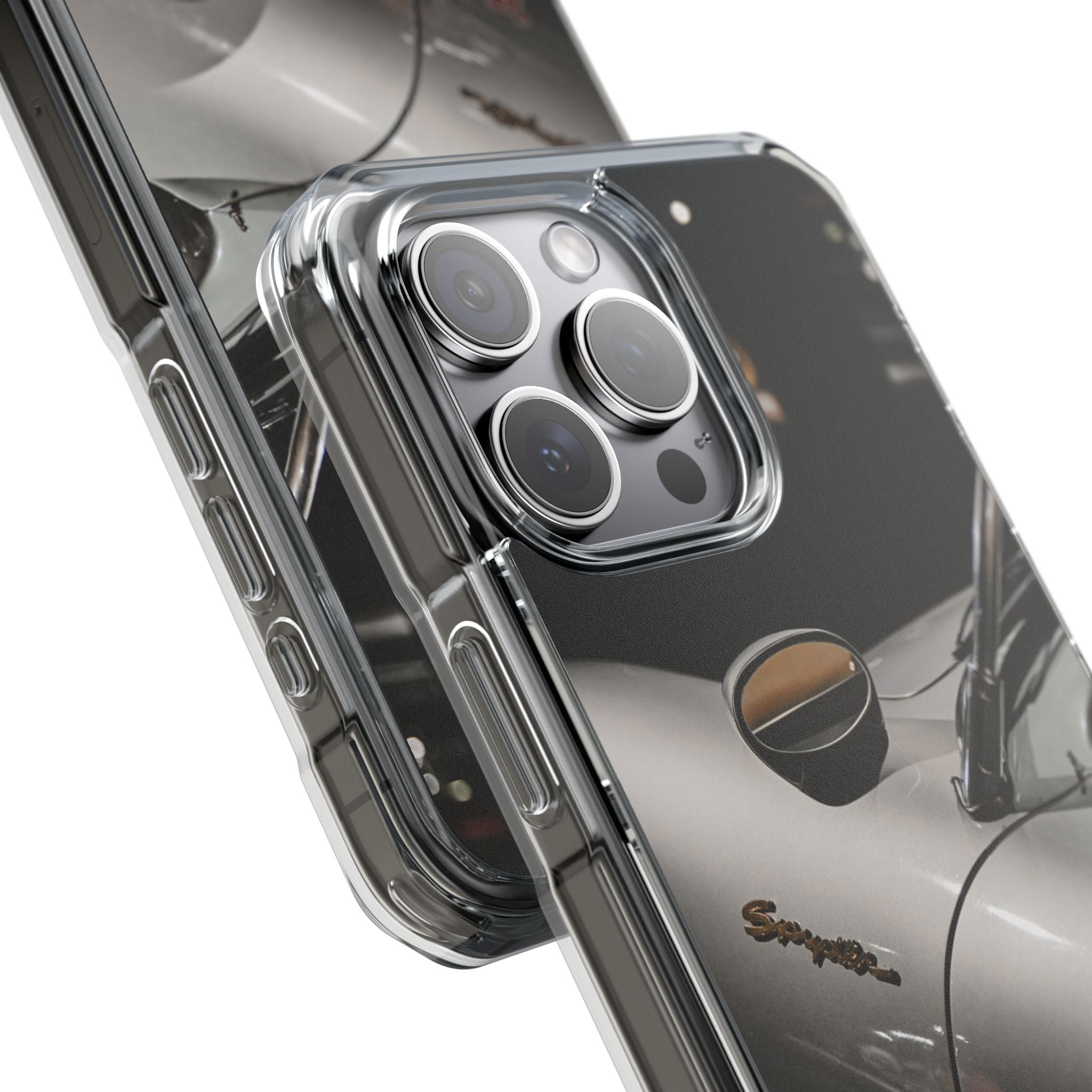 Clear Magnetic Impact Phone Case – Vintage Racing #35 Design