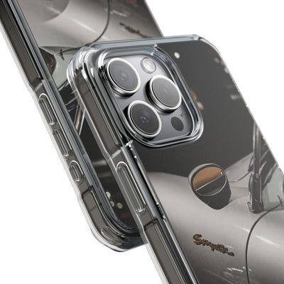 Clear Magnetic Impact Phone Case – Vintage Racing #35 Design