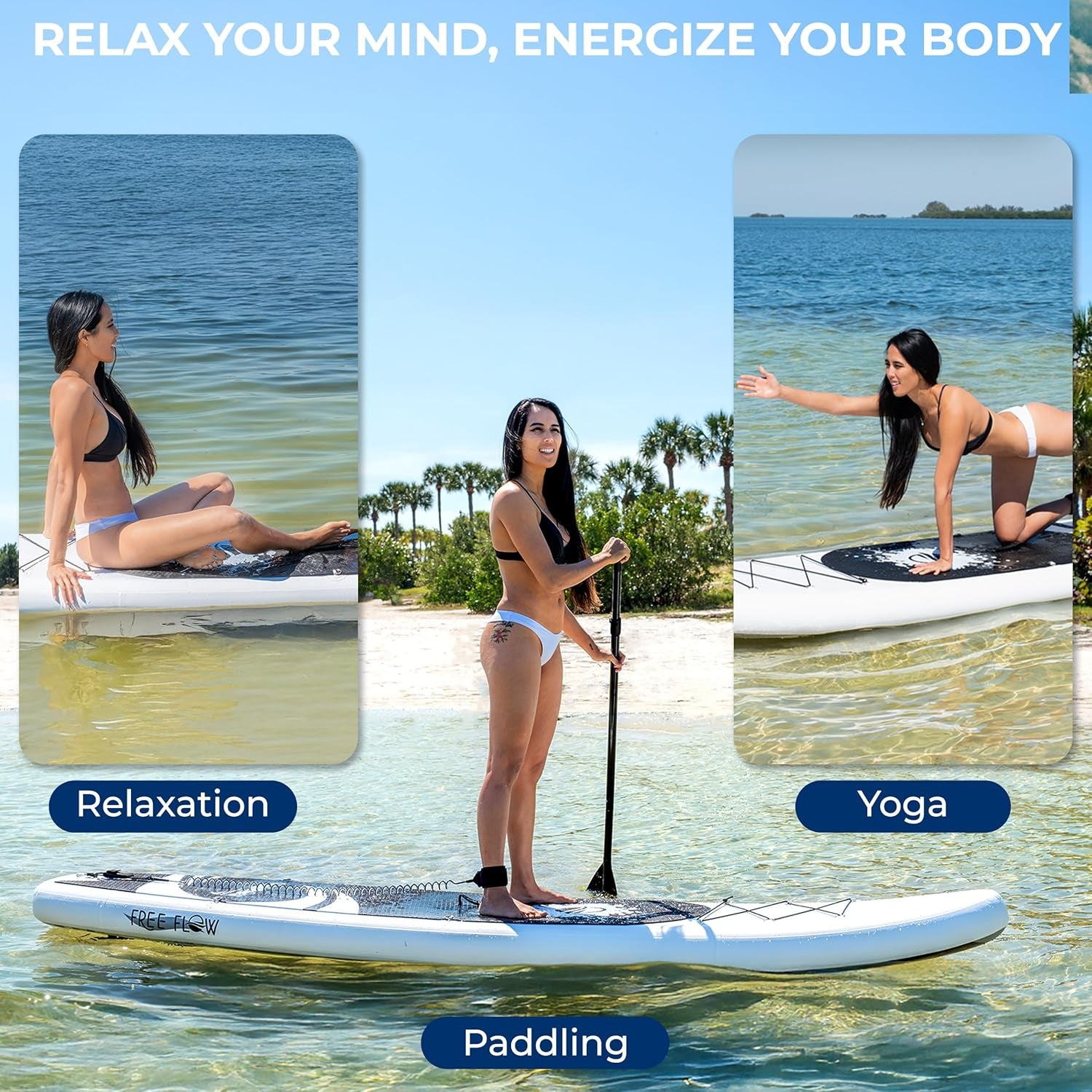 Inflatable Stand-Up Paddle Board - Wide, Stable Design with Non-Slip EVA Deck Pad & Premium Accessories for All Skill Levels