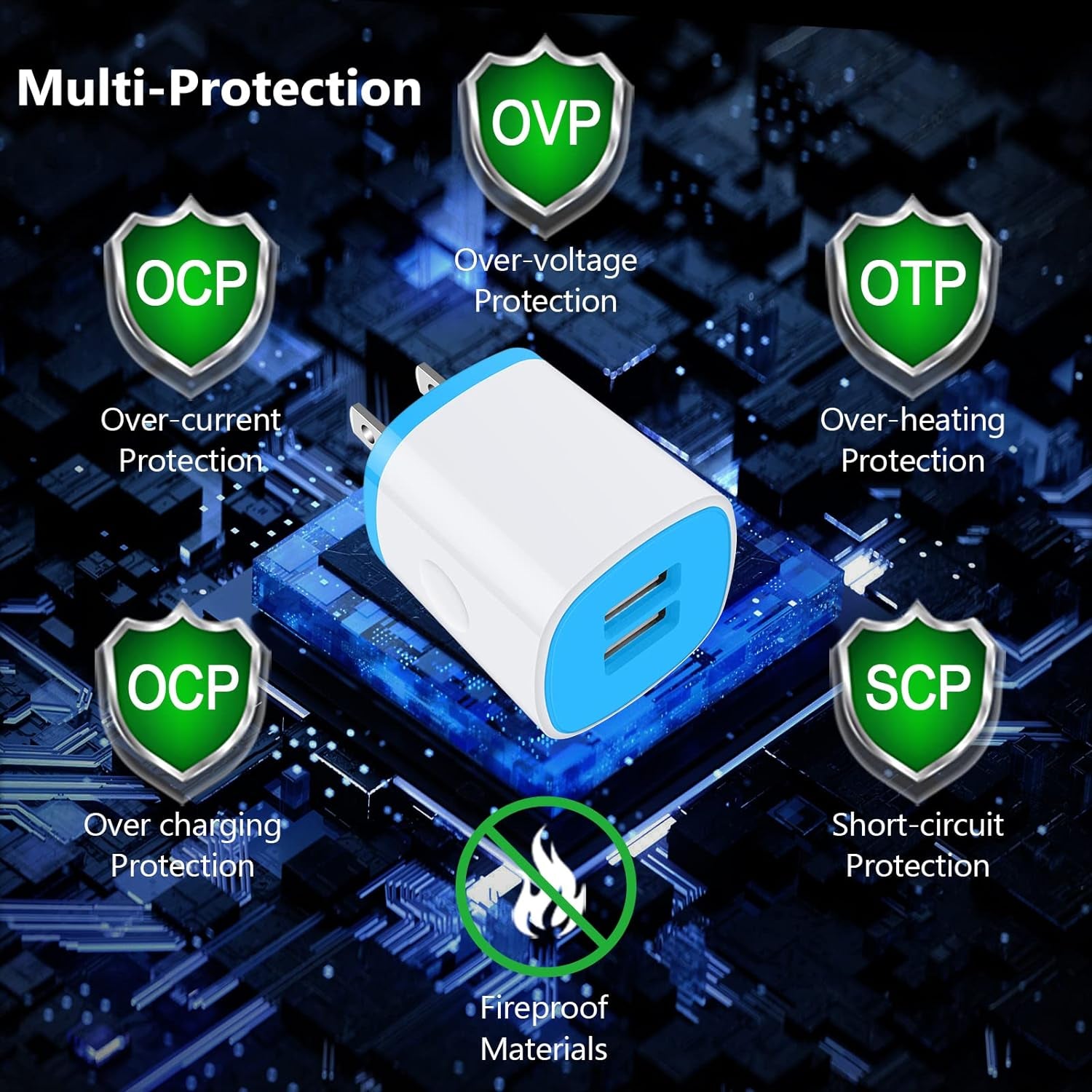 Fast charging for all devices: Dual-port charging block delivers 2.1A power for quicker, efficient charging