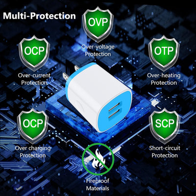 Fast charging for all devices: Dual-port charging block delivers 2.1A power for quicker, efficient charging