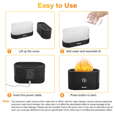 180ml Essential Oil Diffuser with 7-Color LED Light & Humidifier for Office & Home