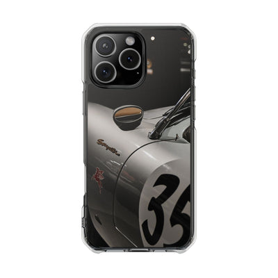 Clear Magnetic Impact Phone Case – Vintage Racing #35 Design