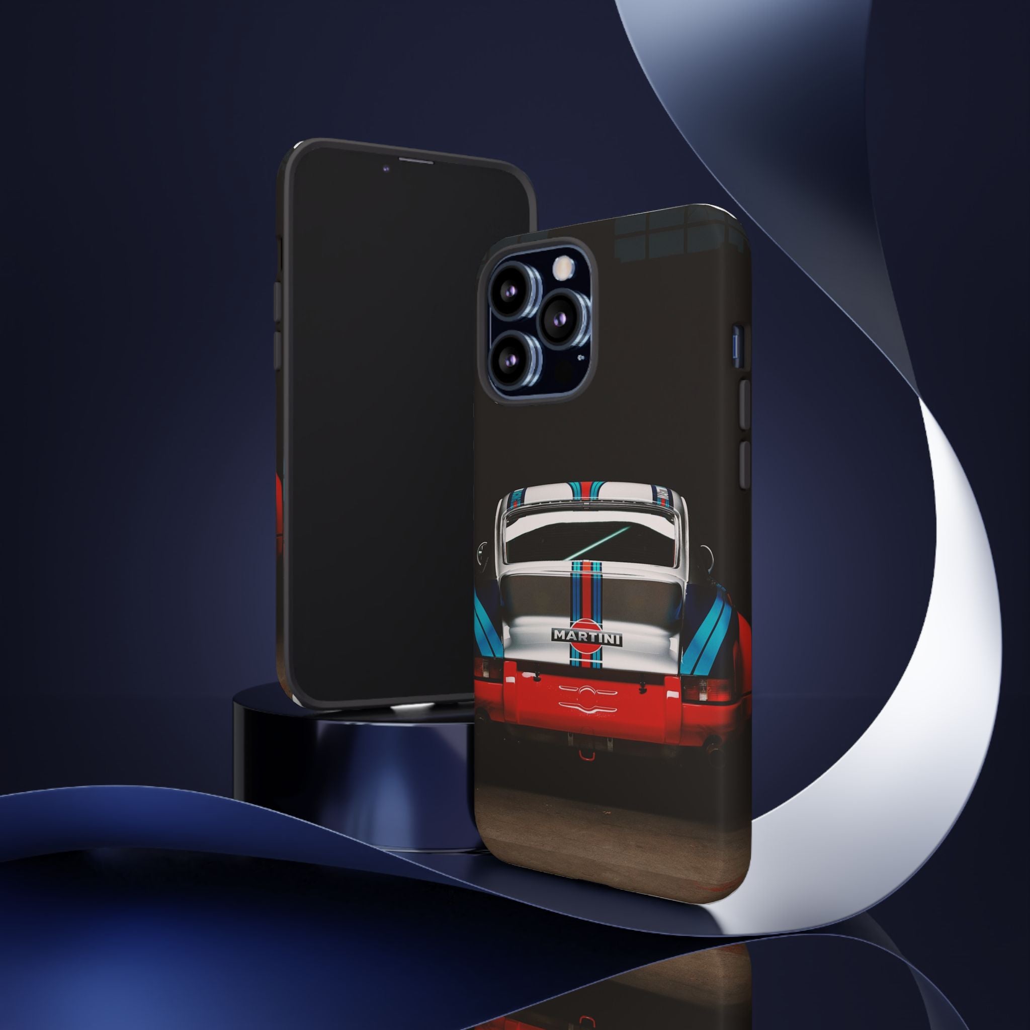 Classic Racecar Tough Phone Case — Retro Striped Vintage Sports Car Design