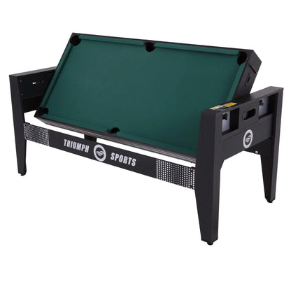 72" 4-in-1 Swivel Game Table with Air Hockey, Table Tennis, Pool, and Launch Football