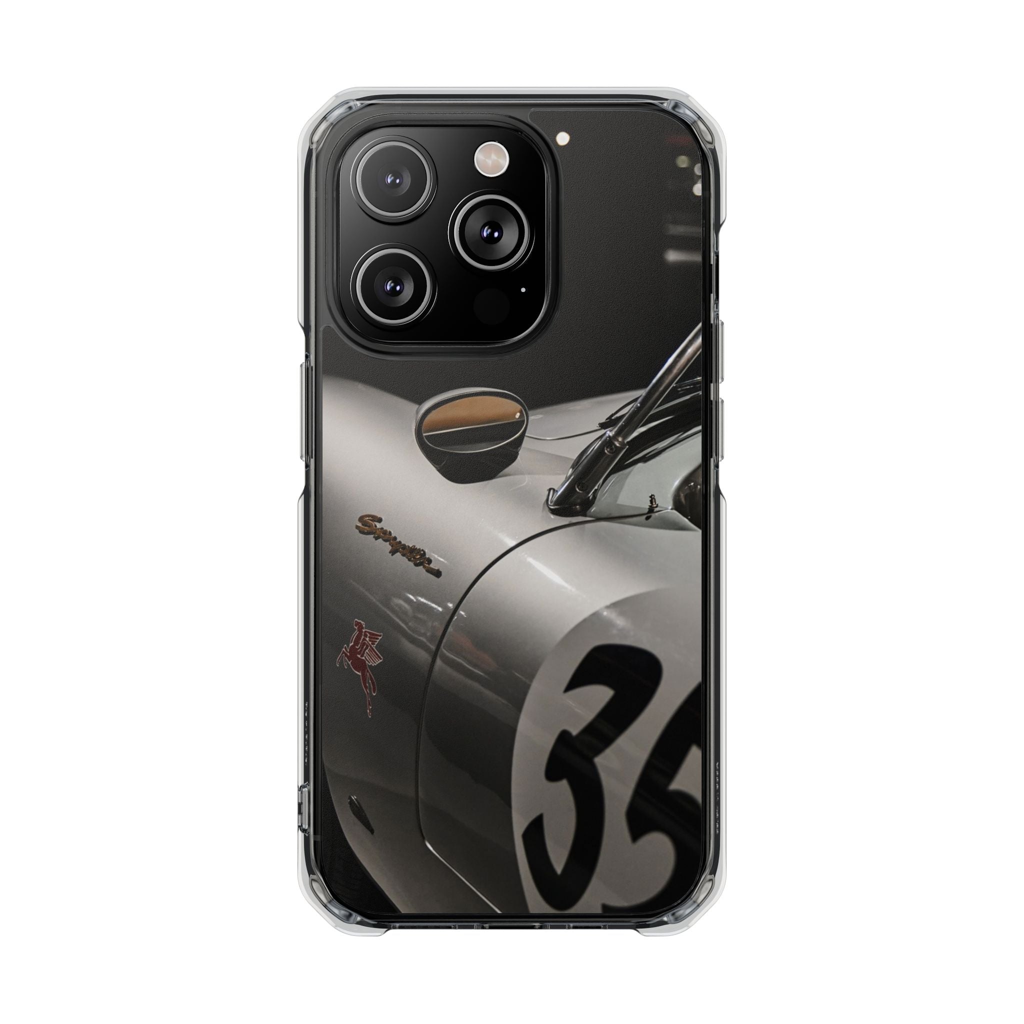 Clear Magnetic Impact Phone Case – Vintage Racing #35 Design