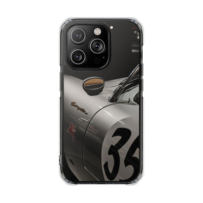Clear Magnetic Impact Phone Case – Vintage Racing #35 Design