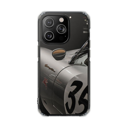 Clear Magnetic Impact Phone Case – Vintage Racing #35 Design