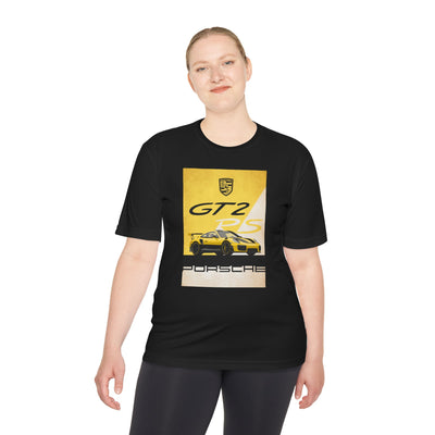 Porsche GT2 Racing Tee — Vintage Yellow GT2 Sport Car Graphic Shirt