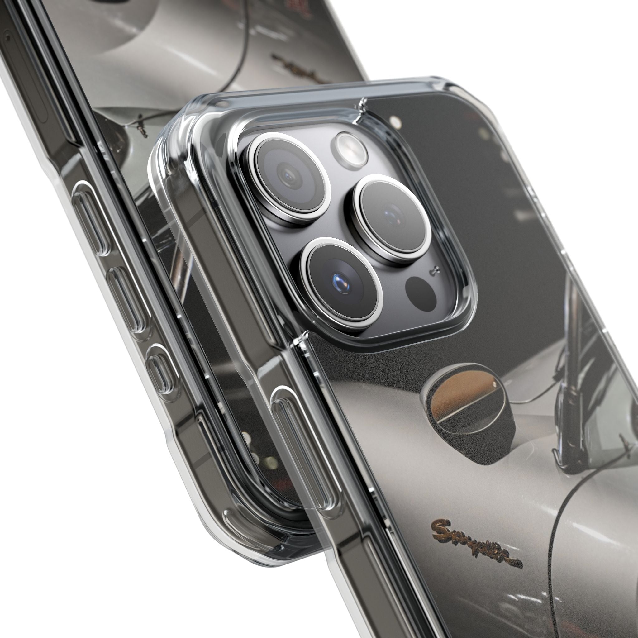 Clear Magnetic Impact Phone Case – Vintage Racing #35 Design