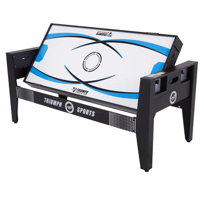 72" 4-in-1 Swivel Game Table with Air Hockey, Table Tennis, Pool, and Launch Football