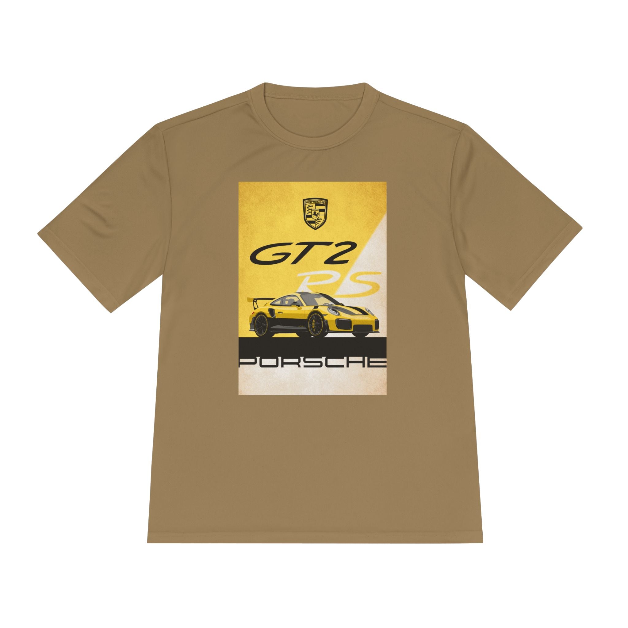 Porsche GT2 Racing Tee — Vintage Yellow GT2 Sport Car Graphic Shirt