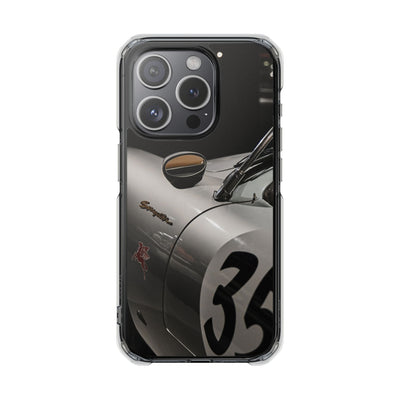 Clear Magnetic Impact Phone Case – Vintage Racing #35 Design