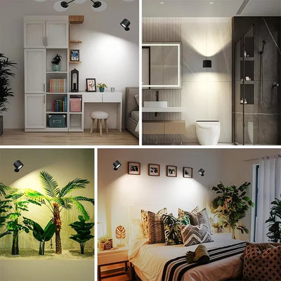 LED Double Head Wall Lamp – Touch & Remote Control, 360° Rotatable, USB Rechargeable, Wireless Portable Night Light for Bedroom & Reading