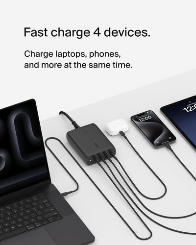Belkin BoostCharge Pro 4-Port GaN Wall Charger 200W - Black