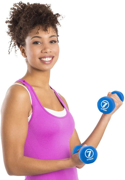 Neoprene Dumbbell Set with Rack - 1, 2, 3 Lbs Weights for Home & Outdoor Workouts