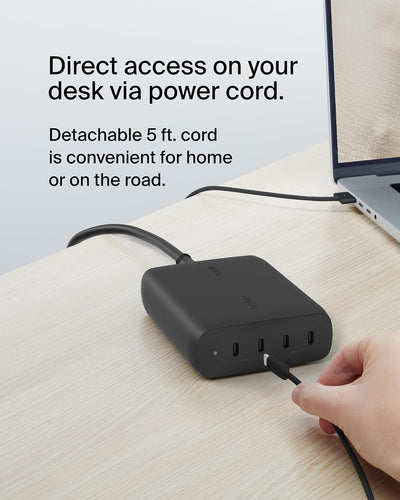 Belkin BoostCharge Pro 4-Port GaN Wall Charger 200W - Black