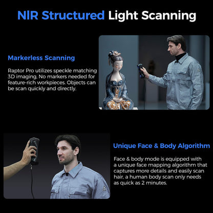 Creality 3D Scanner Raptor Pro for Automotive & Engineering Projects with Metrology-Grade 0.02mm Accuracy