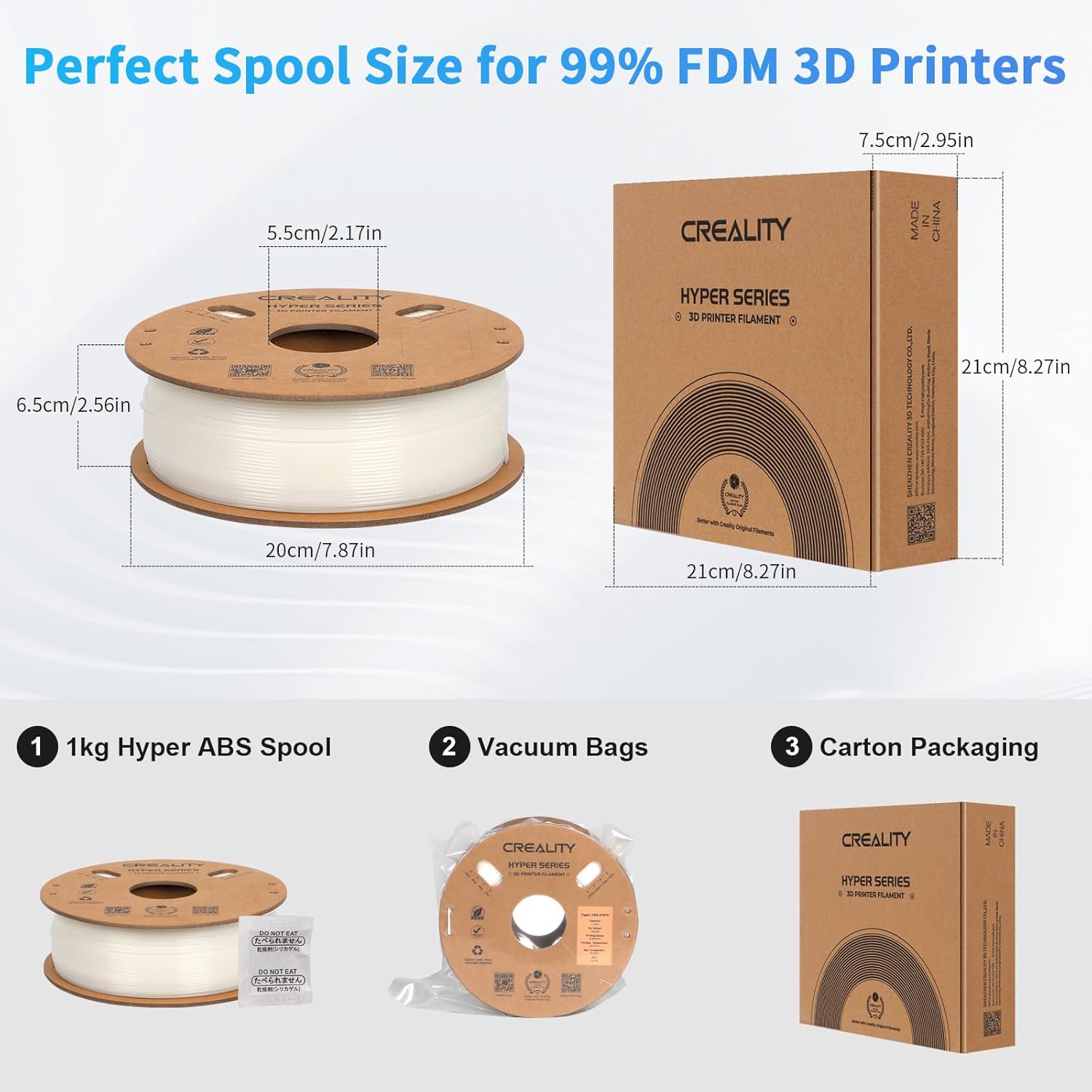 Creality Hyper ABS White Filament for K1/K1 Max/K1C