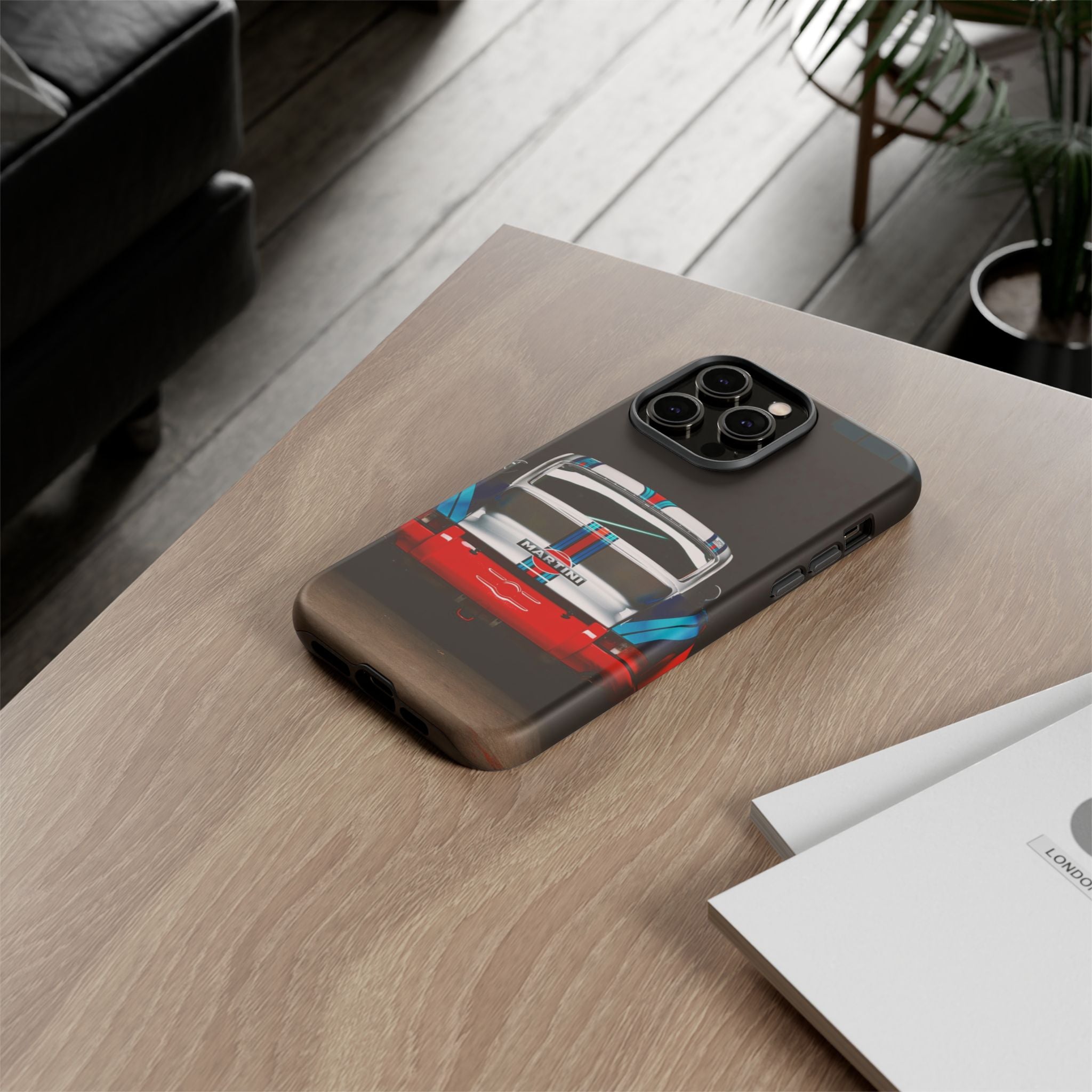 Classic Racecar Tough Phone Case — Retro Striped Vintage Sports Car Design