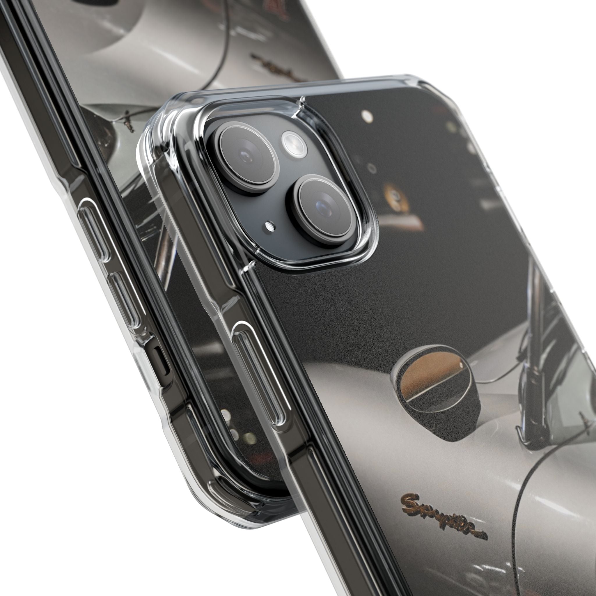 Clear Magnetic Impact Phone Case – Vintage Racing #35 Design