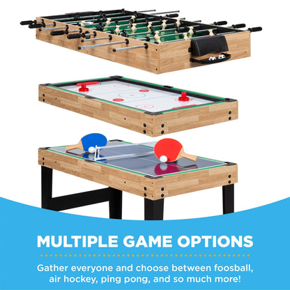 2x4Ft 10-in-1 Combo Game Table - Hockey, Foosball, Pool, Ping Pong & More