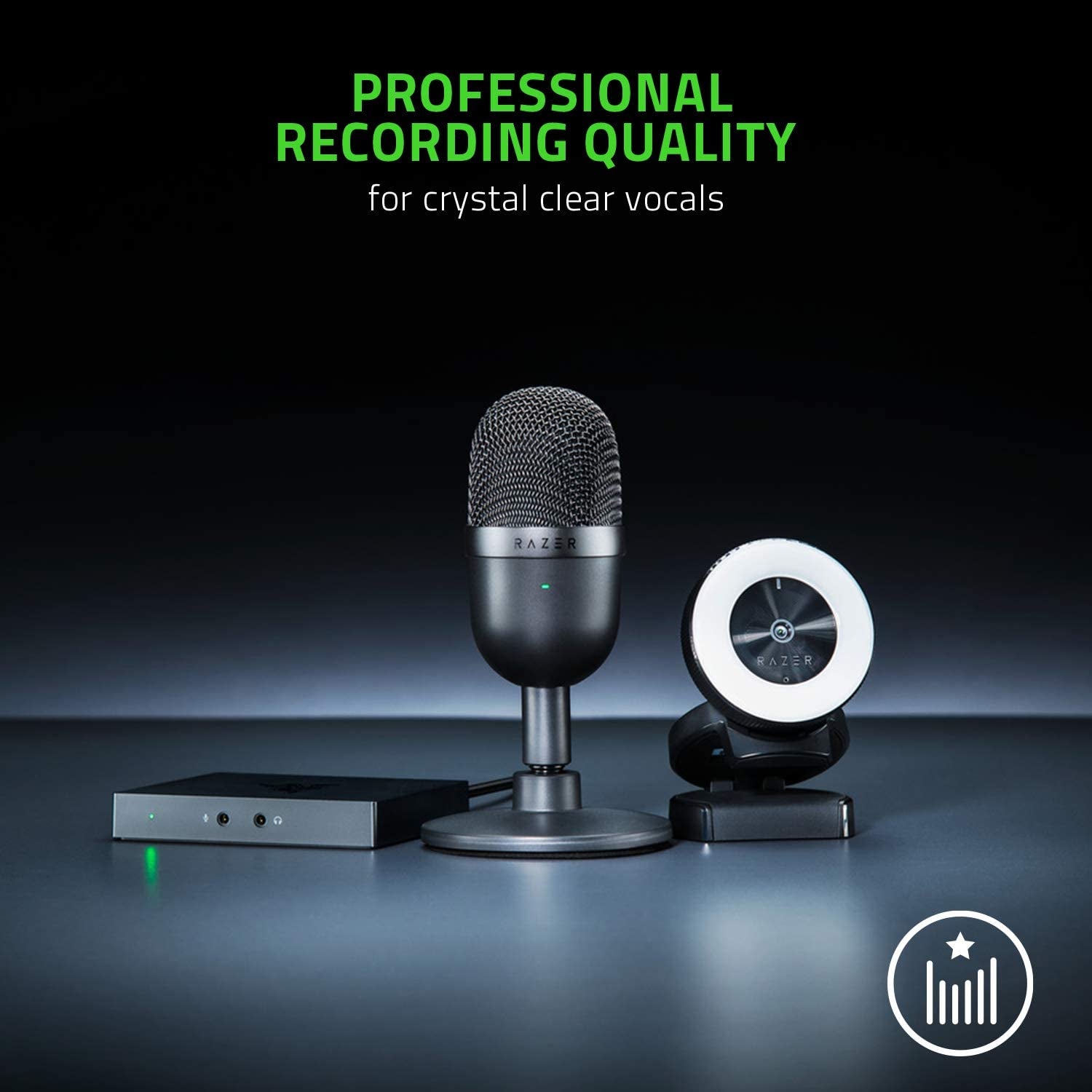 Seiren Mini USB Condenser Microphone - Professional Quality for Streaming & Gaming, Supercardioid Pickup, Shock-Resistant Tilting Stand, Classic Black