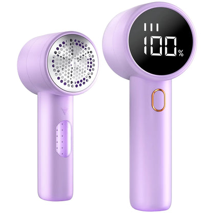 Rechargeable Fabric Shaver - 3-Speed Lint Remover with LED Display & 6-Blade Design for Clothes, Furniture, Sweaters, and Blankets