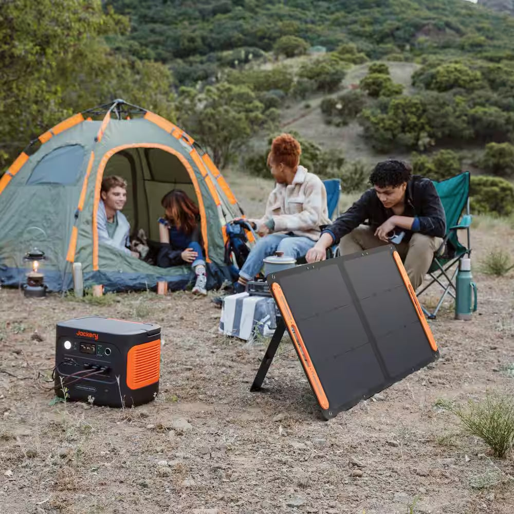 2000W Solar Generator 1000+ with Expandable LiFePO4 Battery, Push-Button Start & Dual 100W Solar Panels