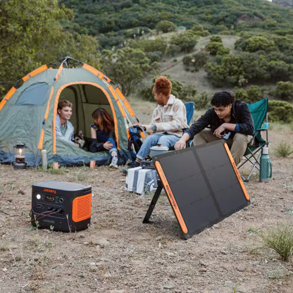 2000W Solar Generator 1000+ with Expandable LiFePO4 Battery, Push-Button Start & Dual 100W Solar Panels