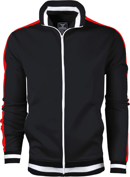 Men's Slim Fit Track Jacket - Urban Hip Hop Streetwear with Side Taping