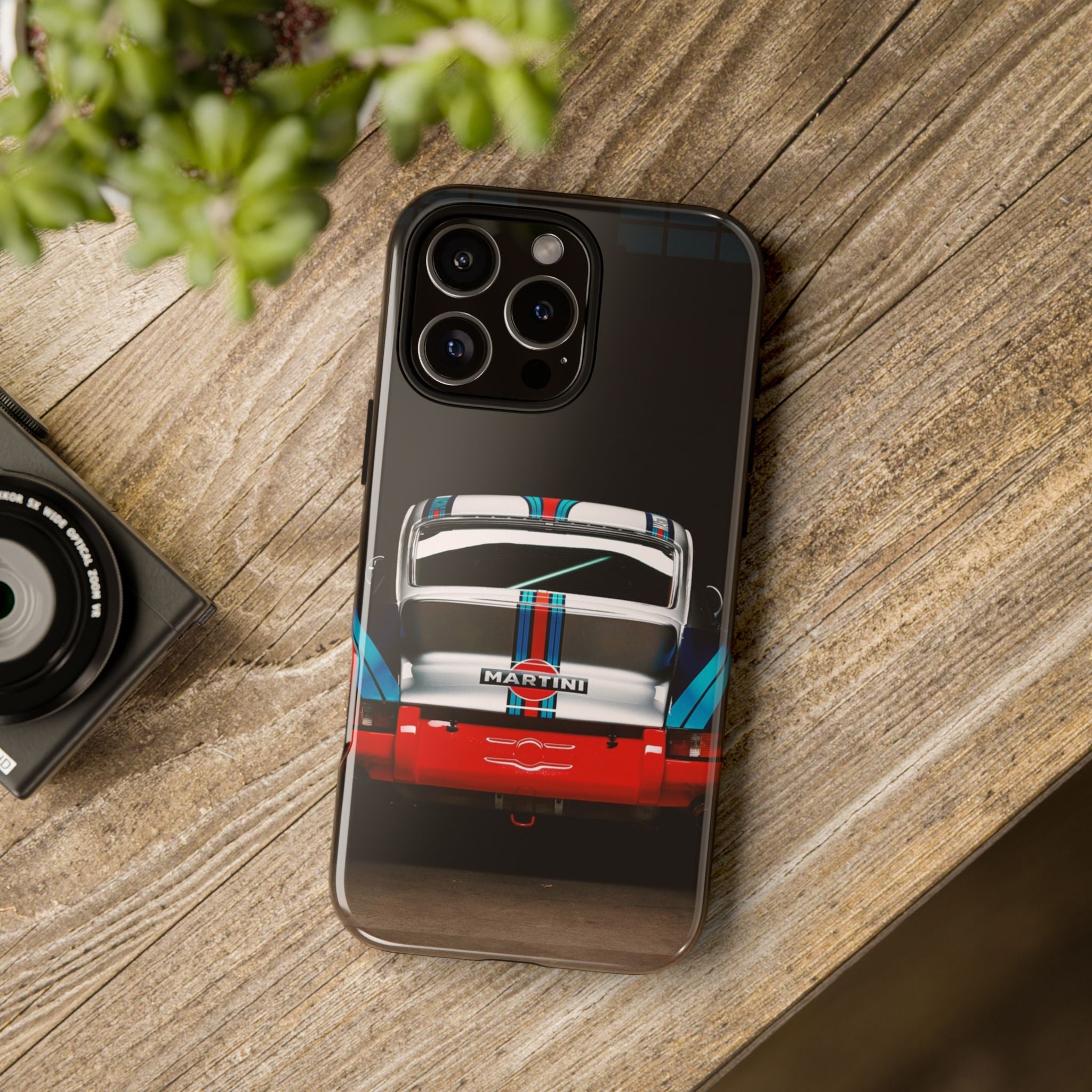 Classic Racecar Tough Phone Case — Retro Striped Vintage Sports Car Design