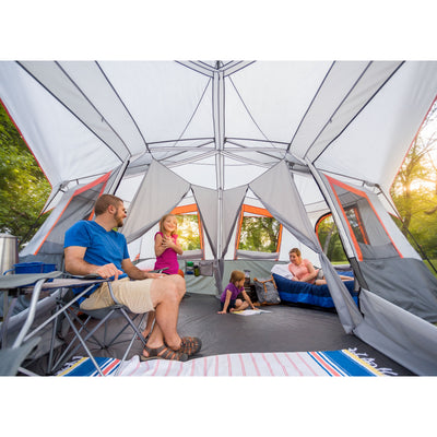 Spacious 12-Person 3-Room Instant Cabin Tent with Screen Room – 20' x 18', 56.5 lbs
