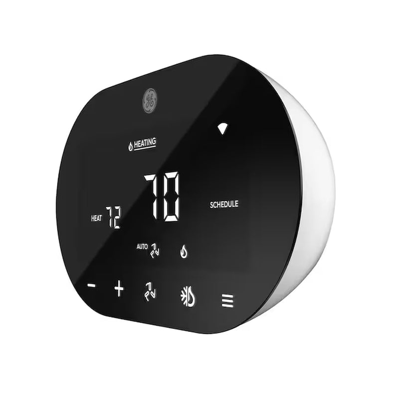 Black Smart Thermostat with Wi-Fi Connectivity and Smart Home Compatibility