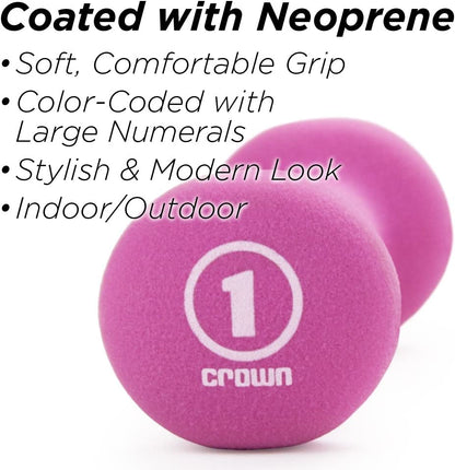 Neoprene Dumbbell Set with Rack - 1, 2, 3 Lbs Weights for Home & Outdoor Workouts