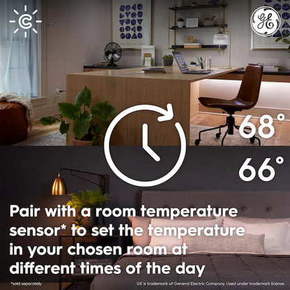 Black Smart Thermostat with Wi-Fi Connectivity and Smart Home Compatibility