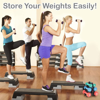 Neoprene Dumbbell Set with Rack - 1, 2, 3 Lbs Weights for Home & Outdoor Workouts