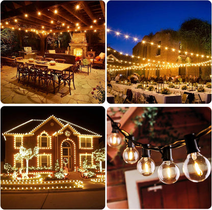 50FT Shatterproof LED Globe String Lights - Dimmable, Waterproof Edison Bulbs for Outdoor Patio, Party, and Wedding Decor
